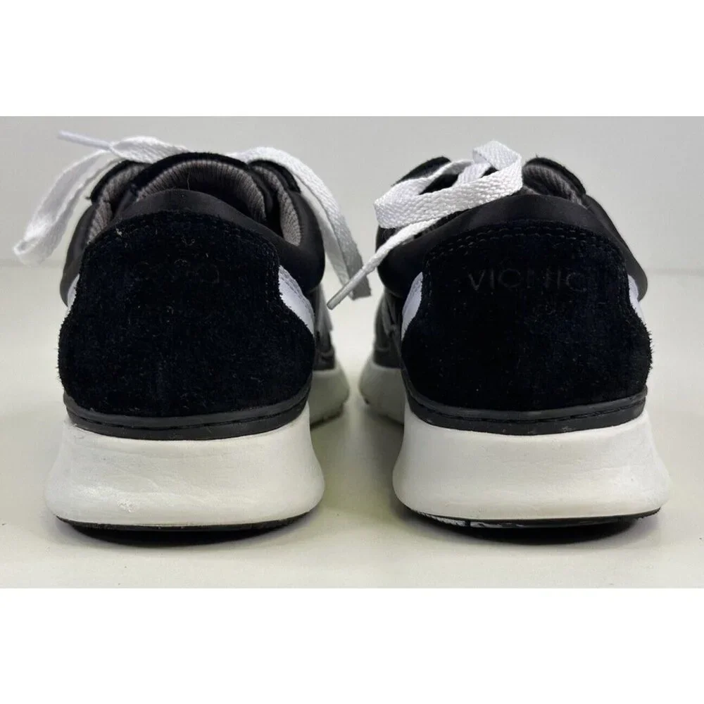 Vionic Nana Walking Shoes Sneakers Women’s 6 Black White Satin Suede Lace up - Picture 5 of 10